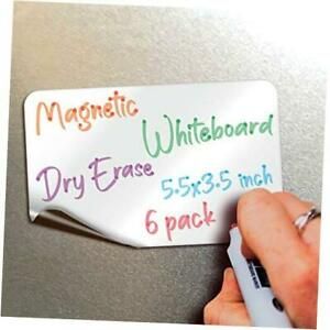Magnetic Dry Erase Whiteboard Notes - 5.5 x 3.5 inch, 6 Pack - Rectangle