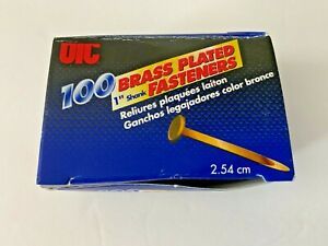 OIC Brass Plated Roundhead Fasteners 1&#034; Shank 2.54 cm **Partial Box** Qty 81
