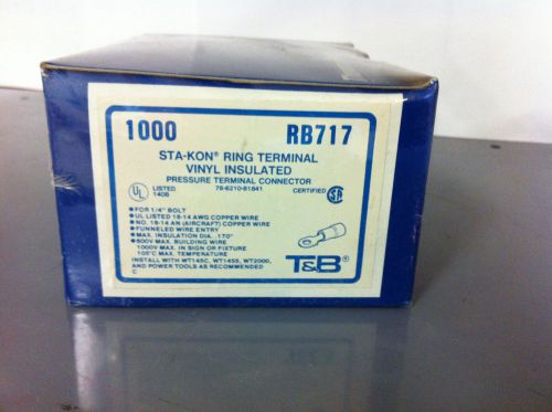 Thomas &amp; betts rb717 ring terminal box of 1000 vinyl insulated  18-14 awg for sale