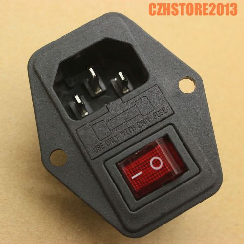 50*IEC320,C14 Power Socket Cord Inlet With  Rocker Switch Fuse Holder ,250V,10A