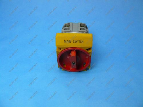 Baco hs3ev733b rotary disconnect switch 3 pole/4 wire 50 amp red/yellow nnb for sale