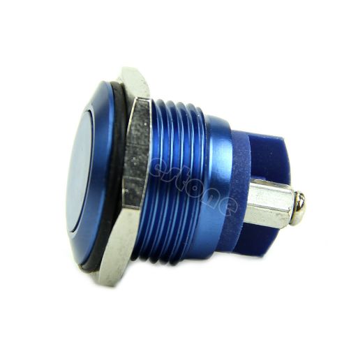 Blue Start Horn Button Momentary Push Button Switch Stainless Steel Metal 16mm