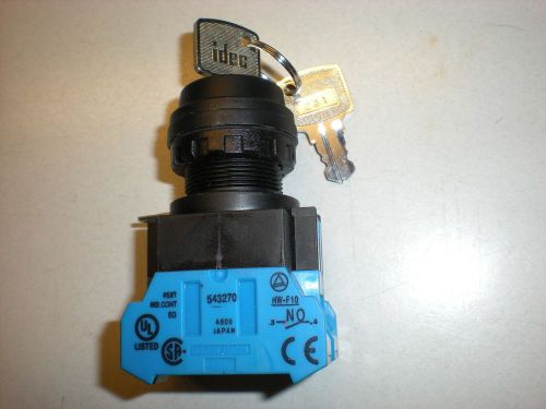 Idec 2-Position Key Switch - (2) HW-F10 Normally Open Contacts - Tests OK