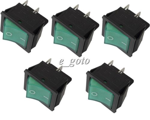 5pcs green on-off button 4 pin dpst boat rocker switch 250v ac 16a kcd4-102 for sale