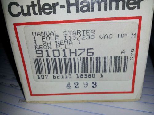 Cutler hammer 9101h76 manual starter 1 pole new in box #b18 for sale