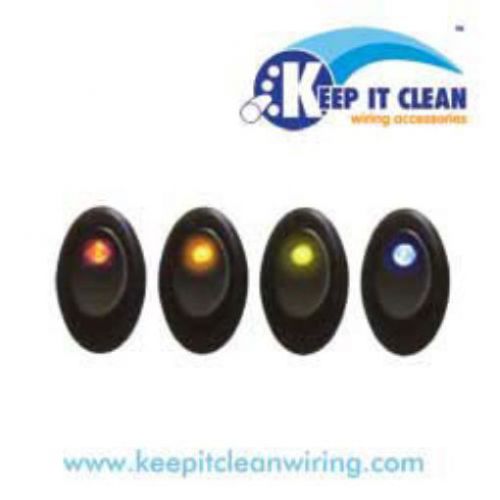 NEW Keep It Clean-Oval Led Rocker Switch - Yellow 20a/12vdc