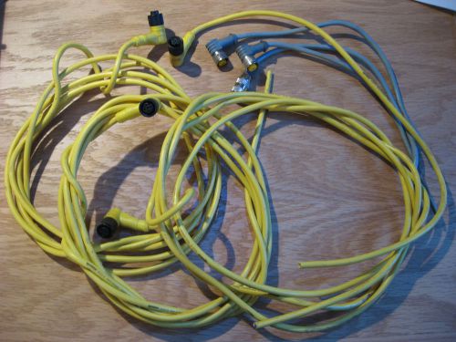 Lot 7 brad harrison cable w connector 4p(f) for industrial optical sensors -used for sale