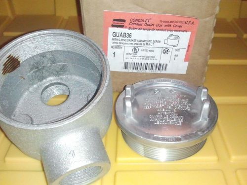 CROUSE HINDS GUAB36SA  GUAB36 1&#034; ALUMINUM OUTLET BOX LB TYPE CONDUIT WITH COVER
