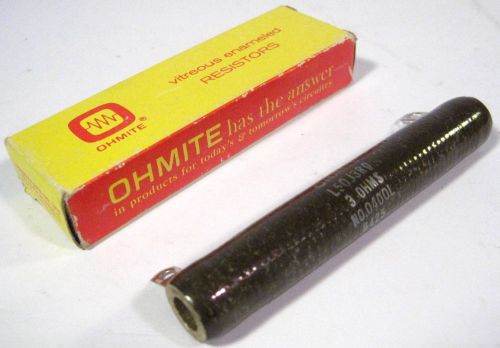 New O/S Ohmite vitreous enameled resistor stock no. 0400L 50 watt 3 ohms L50J3R0
