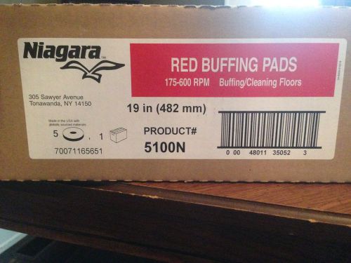 Niagara Red Buffing Pads 175 to 600 RPM  19 in.  Buffing Pad Box of 5 #5100N