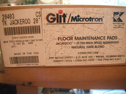 20&#034; jackeroo burnishing pads - case of 5 pads glit microtron 20403 natural hair for sale