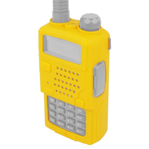Yellow rubber soft handheld case holster for radio baofeng bf-uv5r uv5ra 5rplus for sale