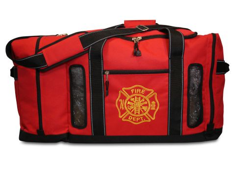 FIREFIGHTER TURNOUT GEAR STEP IN BUNKER FIRE BAG RED FIRST RESPONDER MESH VENTS