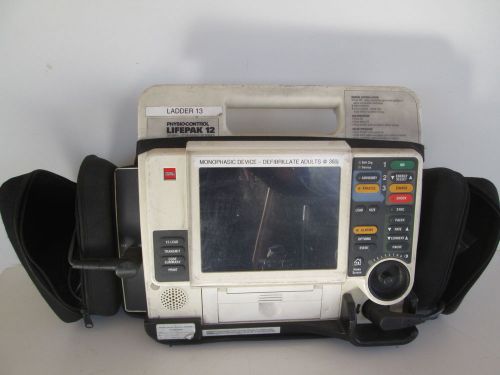 Lifepak 12 monitor powers up with ecg cable monophasic  #5 for sale