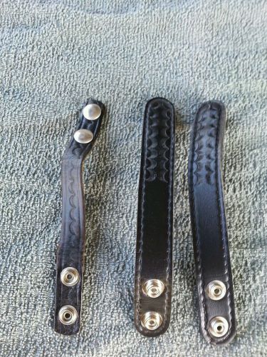 Lot of 3 Duty Belt Keepers Used Leather police