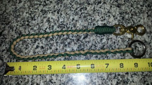 LAW ENFORCEMENT/CORRECTIONS BRAIDED KEY LANYARD(tan/green) Attaches to Duty Belt