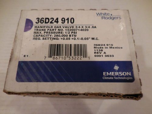 White Rodgers 36D24910 Manifold Gas Valve 3/4&#034;x3/4&#034; 15300714020 NEW IN BOX