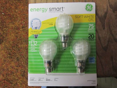 Ge 20w energy smart soft white 75w replacement 4 pack x 3 = 12 bulbs for sale