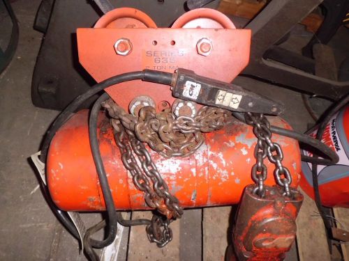 Cm lodestar r 2 ton electric chain hoist 3ph 635 trolley for sale