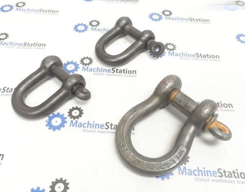(3) SHACKLE SCREW PINS / HOIST RINGS 5T AND 12-1/2T WORKING LOAD LIMITS