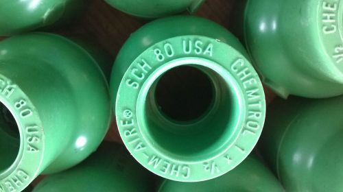 Nibco CHEM-AIRE 1 x 1/2 Reducer Coupling Socket  CF00025 Green Sch 80  Fitting