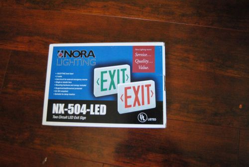 Nora Lighting NX-603-LED 2-Watt 120/277VAC Green LED Exit Sign with Battery Back