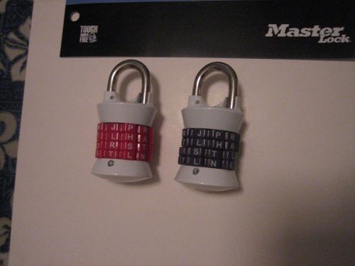 Master lock resettable round word combination padlock - 1535d assorted colors for sale