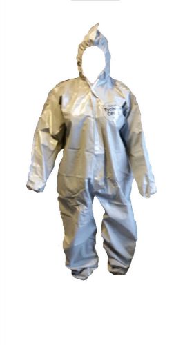 Tychem cpf2 hazmat chemical suit  with hood, elastic wrists &amp; ankles size 4xl for sale