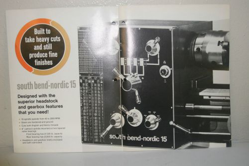 SOUTH BEND NORDIC LATHE 15   SALES BROCHURE PERFECT !