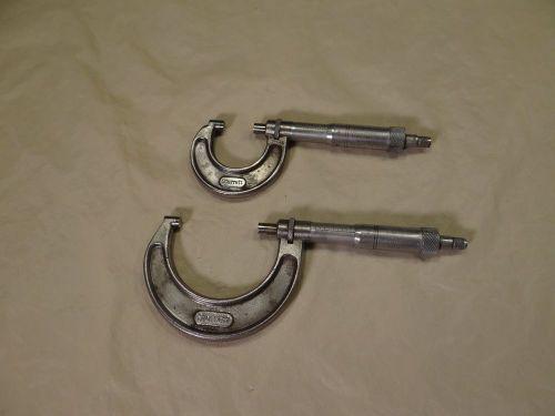 Pair of L.S. Starrett No. 436 Micrometers, 1&#034; &amp; 1&#034;-2&#034; Sizes