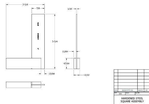 Starrett 20-3 Hardened Steel Master Precision Square, 2-3/8&#034; Beam Length, 3&#034;