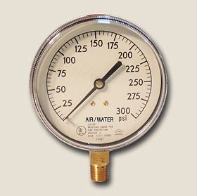 NEW WATER FIRE SPRINKLER AIR COMPRESSOR GAUGE 4&#034;X1/4&#034;