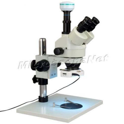 Zoom 7-45X Trinocular Stereo Microscope+54 LED Ring Light+2MP USB Digital Camera
