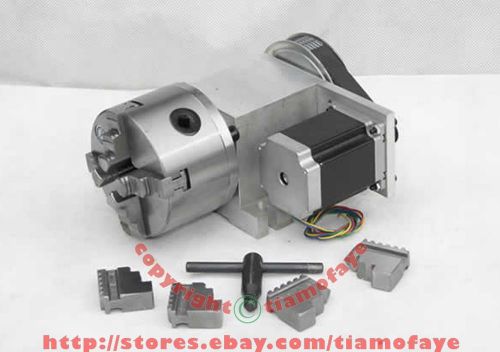 CNC Router Rotary Axis, 4th Axis, A axis for engraving machine 4 jaw 100mm chuck