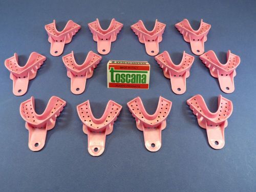 Dental Impression Tray Plastic Abs Perforated Large Lower Pink Adult/12 TOSCANA