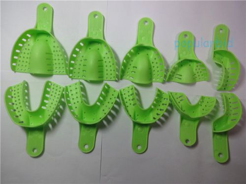10pcs Dental Impression Trays Autoclavable Dental Central Dental Supply Green