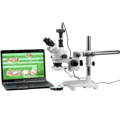 3.5x-90x trinocular 80-led boom stand stereo microscope + 9mp camera for sale