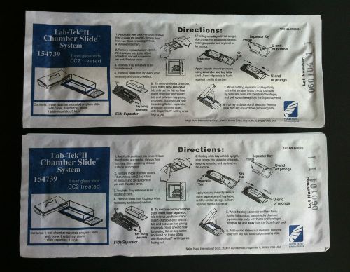 Nalge Nunc Lab-Tek II GLASS CHAMBER SLIDE SYSTEM 16 pk ~ 1-well #154739 NEW