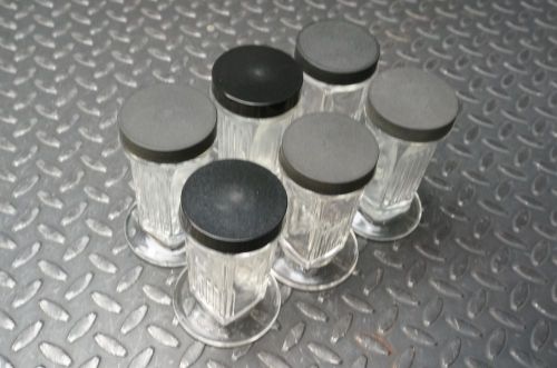 Coplin Glass Staining Jars #674 w/ Black Plastic Lid - Lot Of 6