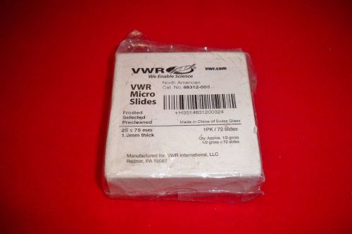 VWR 48312-003 Frosted Micro Slides, 1/2 Gross 72 Microscope Slides,NEW!