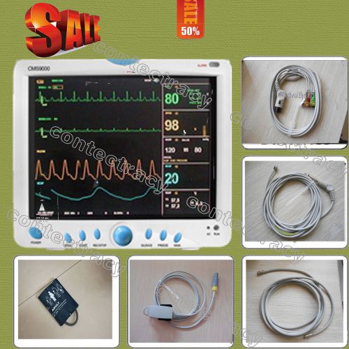 Contec patient monitor,6 parameter,spo2,pr,nibp,resp,temp,ecg,optional printer for sale