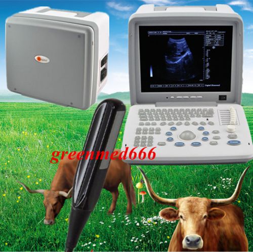 Vet veterinary ultrasound scanner digital machine + rectal probe 3d horse&amp;cattle for sale