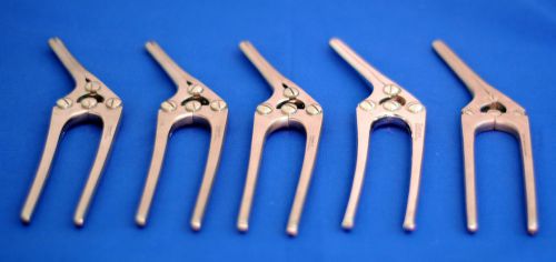 Codman, aesculap, orox pylorus clamps - lot of 5 - new for sale