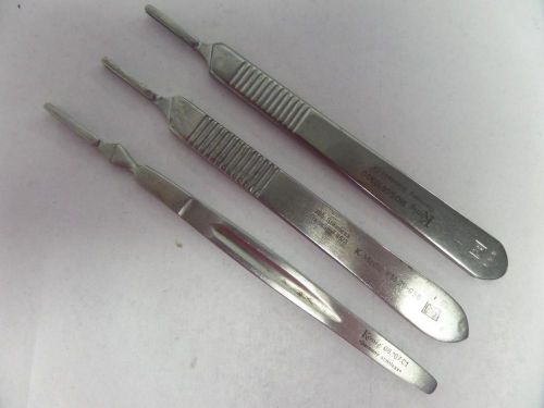 Lot of 3 Knife / Scalpel Handles K-Medic KM 29-058, Konig 06.107.01 &amp; MDS0610300