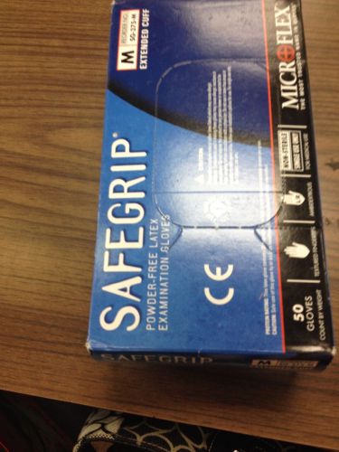 Microflex safegrip powder free latex gloves, box of 50, size m for sale