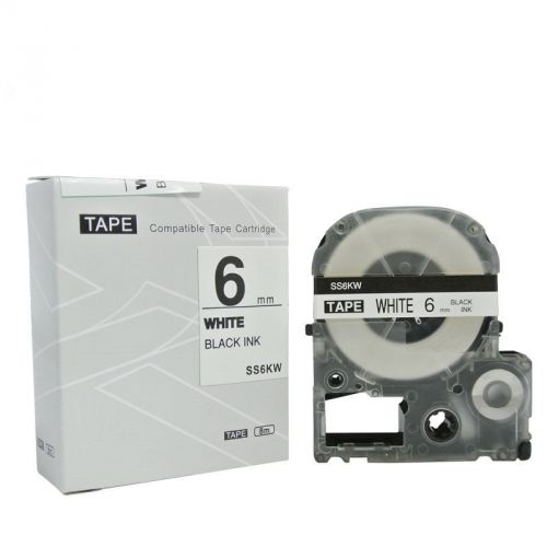 Label tape ss6kw (lc-2wbn9)  black on white 6mm*8m compatible for  epson lw-500 for sale