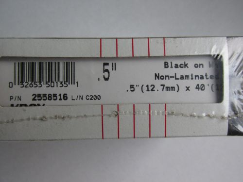 Kroy 2558516 Black on Black 1/2&#034; X 40&#039; Vinyl Industrial Labels NEW Free Shipping