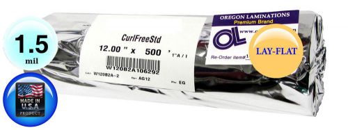 Qty 4 rolls lay-flat laminating film 12&#034; x 500&#039; 1.5 mil 1&#034; core american made for sale