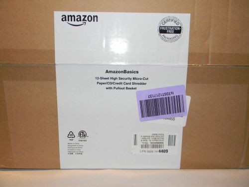 AmazonBasics 12-Sheet High Security Micro-Cut Paper, CD, and Credit Card Shredde