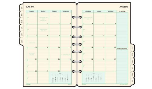 Item #92100 Day-Timer®2-Page-Per-Month Tabbed Calendars Desk Size 2015 January